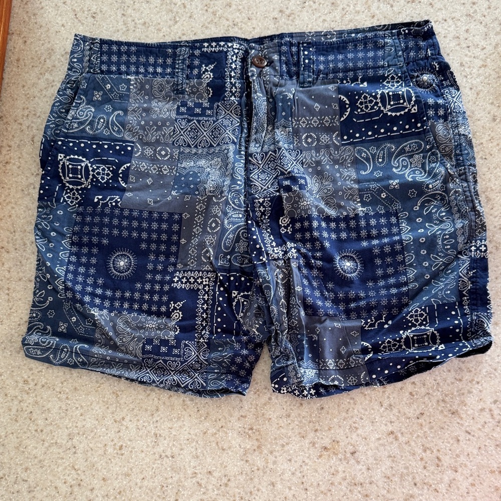 Lucky Brand Navy Bandana Pattern Shorts